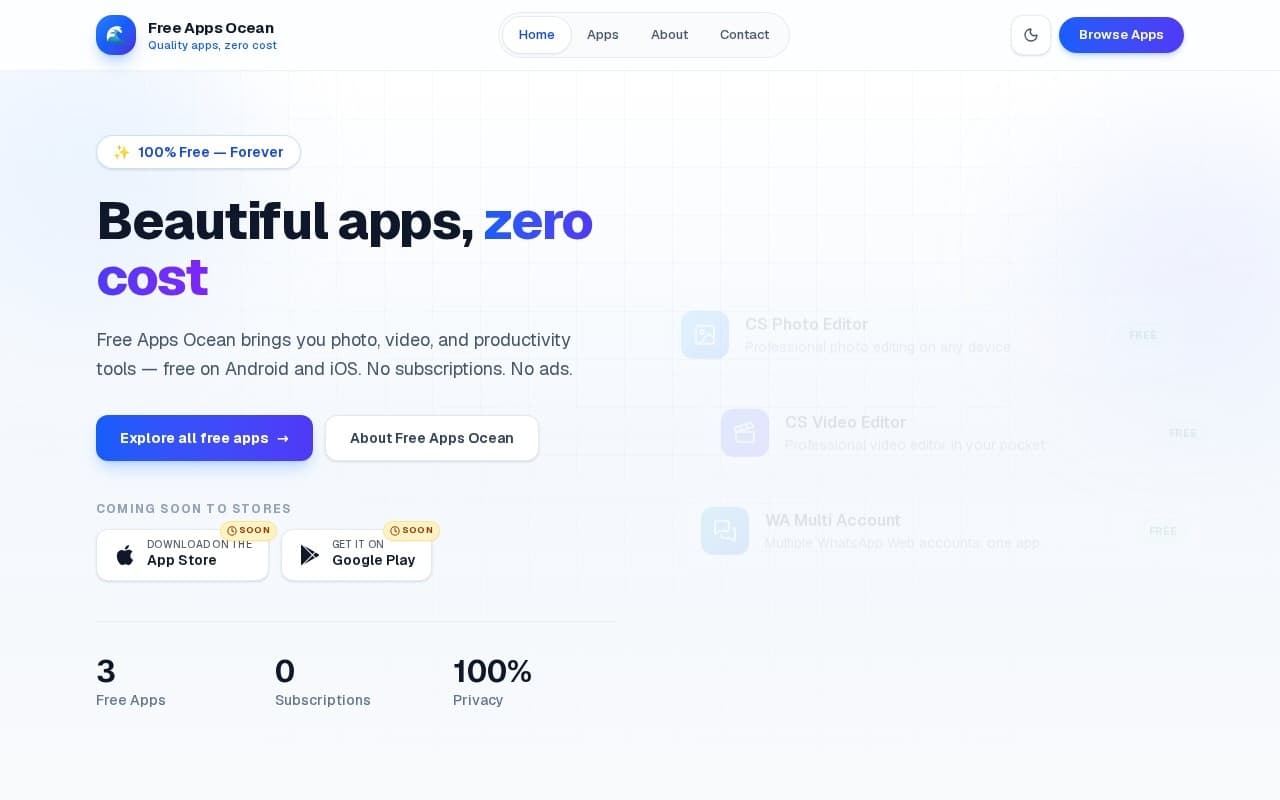 Free Apps Ocean live preview