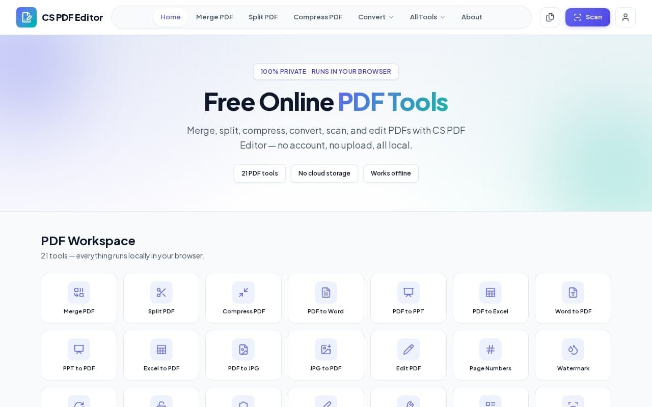 CS PDF Editor live preview